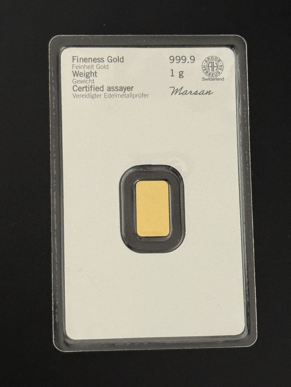 Metalli preziosi: Goldbarren 1g Heraeus – Nuovo e nell'imballaggio originale da Untersiggenthal venduto da byiggy 1