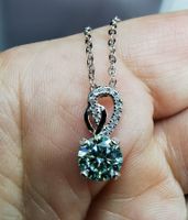 Collier argent avec diamant de moissanite de 1 ct certifié