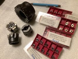 4 HM Messerkopf Eckfräser Ø40 & 80mm & Wendeplatten, AVANTEC