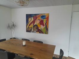Grosses Gemälde Leinwand Bild , Willi Schärer Leinwandbild