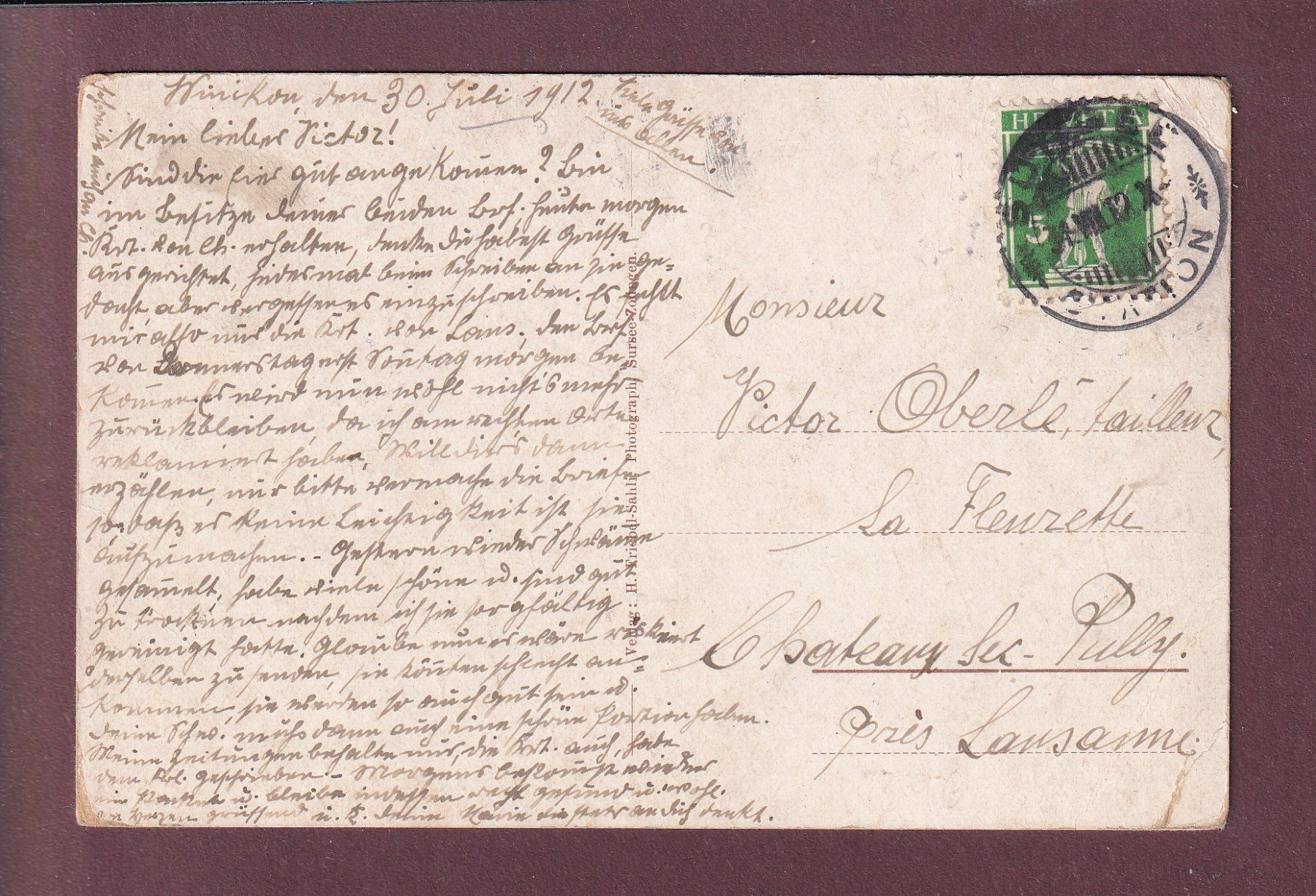 Cartes postales: SURSEE - Teilansicht - 1912 // Eckbug // – D'occasion à Pully par nicecards 1
