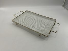 Lochblech Serviertablett, Metall, 50er/60er Jahre, Vintage
