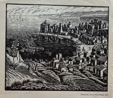 G. Haas-Triverio, Holzschnitt, Castellamare, Italien, 1934