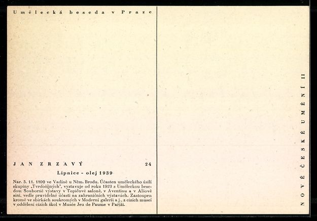 Cartes postales: sign. Jan Zrzavy: Blick zu einer Anlage  – D'occasion à Berlin par bartko-reher 1