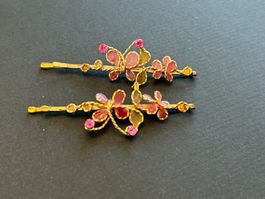 2x niedliche rosa Haarclips - Jolis clips à cheveux roses