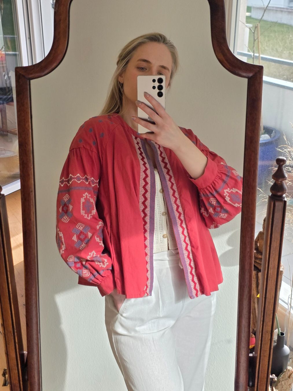 Camicette: Boho Bluse Stickerei Monsoon 100% Baumwolle Gr L – Usato da Zürich venduto da tsu_76bc