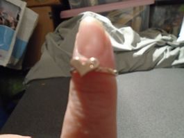 Ring goldfarbig, Herz/Steinchen