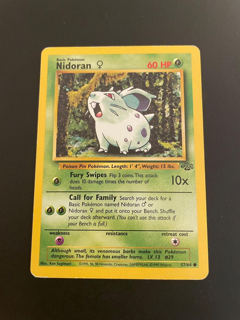 Pokémon Carte collezionabili: Nidoran F 57/64 Jungle – Usato da Zürich venduto da pokemon_cards