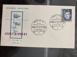 BRD Berlin 1964 illustrierter Ersttagsbrief John F. Kennedy