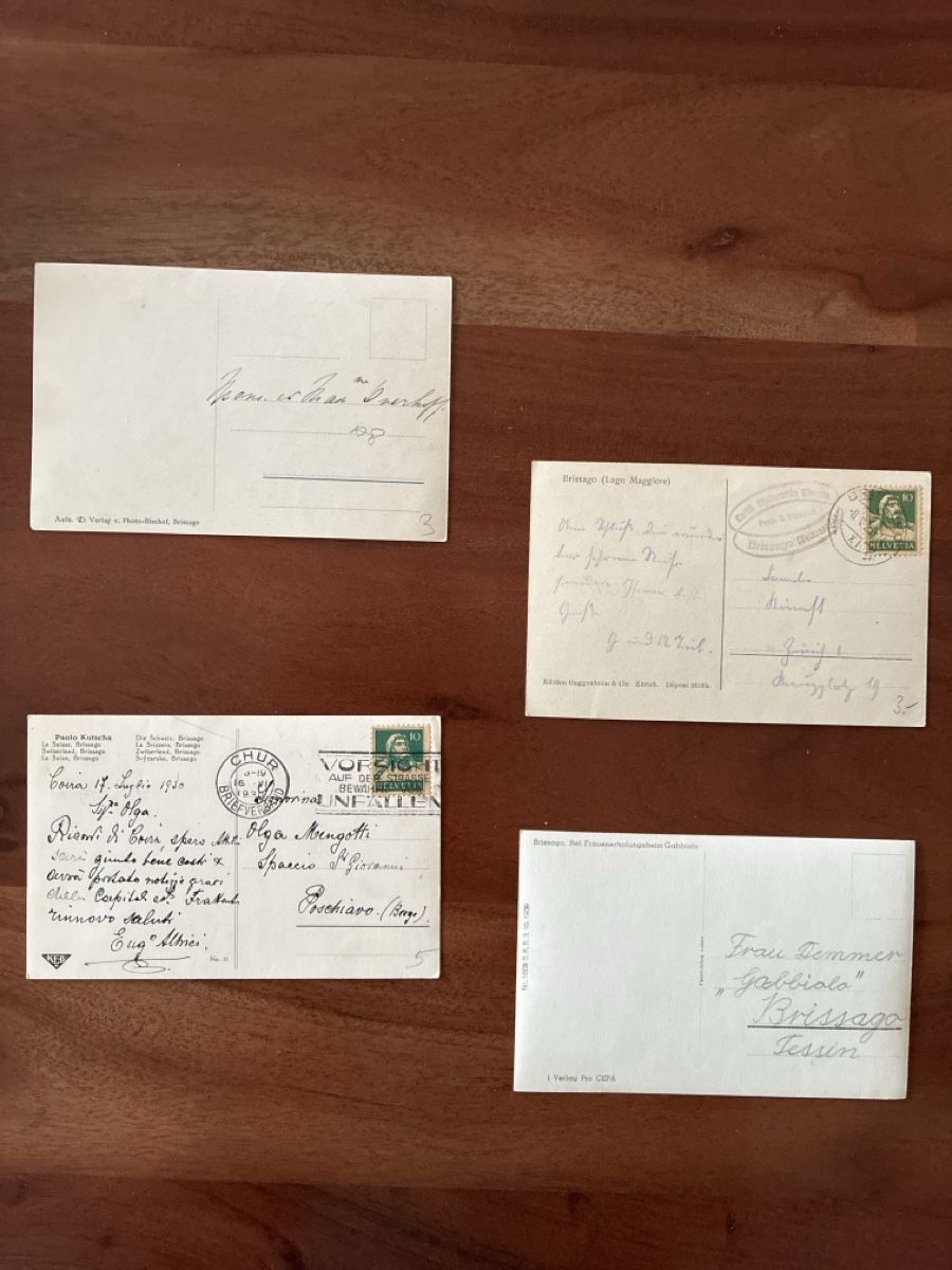 Cartoline postali: 5 Ansichtskarten Schweiz von Brissago TI – Usato da Oftringen venduto da Cla.vD.74 3