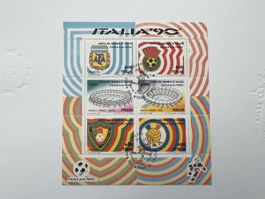 Italien 1990 - Fußball WM  Block 4  Erstag (A1186)