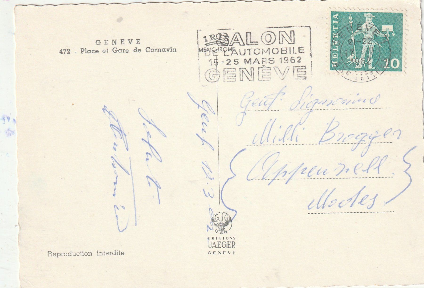Cartoline postali: Genf – Usato da Lumbrein venduto da made02 1