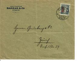 Perfin Brief, Danzas & Co. Zürich  1921
