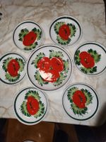 Süsses Set Schalen/Teller mit Tomaten-Druck, Landhausstil!