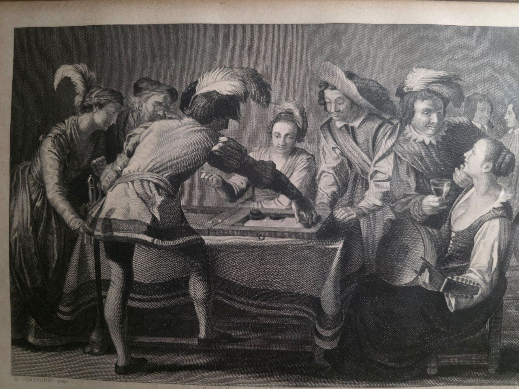 Stiche: Stich - G. Honthorst - Brennhäuser - Eine lustige Ges. – Gebraucht aus Walterswil BE von Lonitti