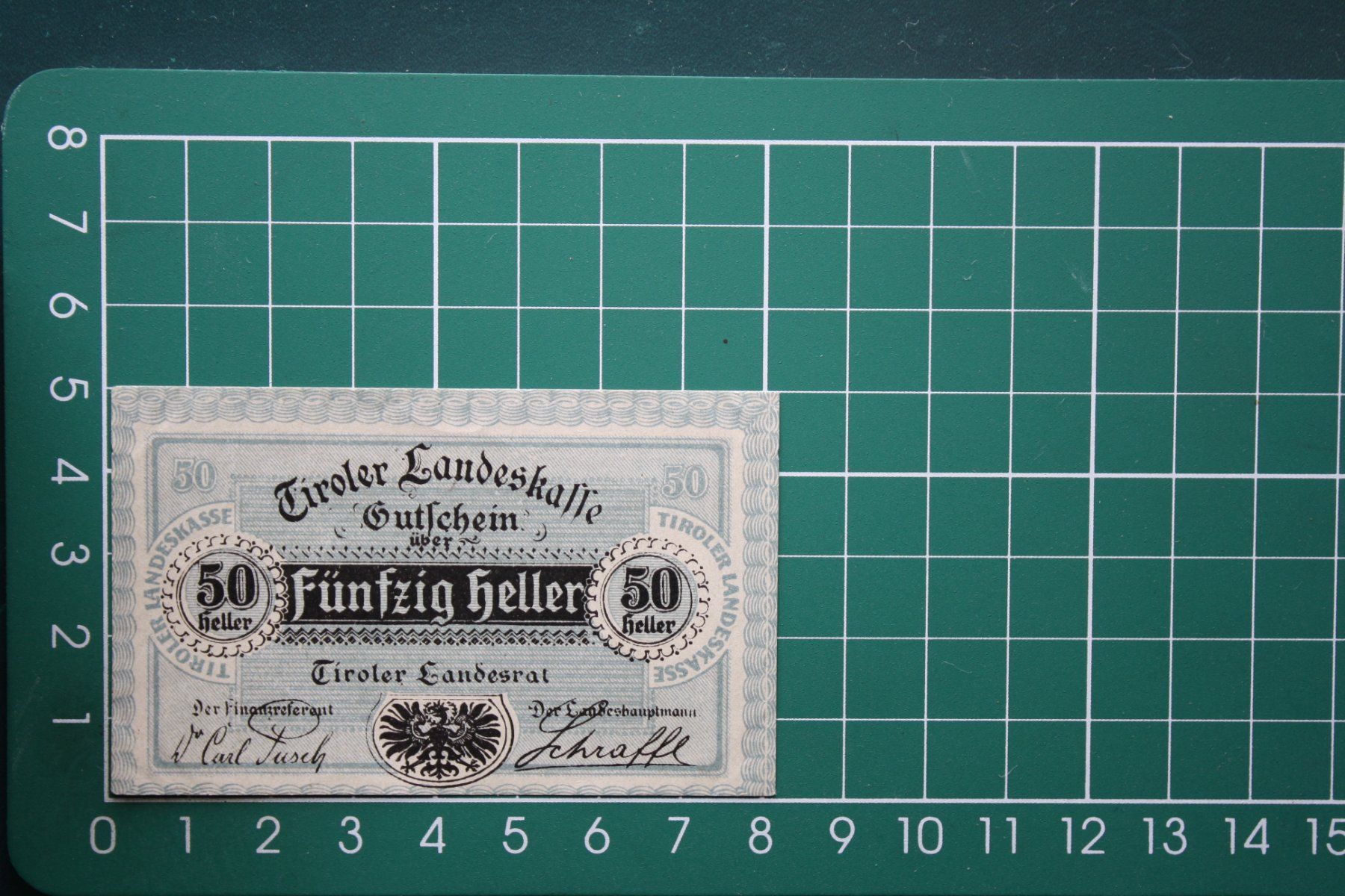 Banknoten: currency voucher austria tirol 50 heller 1920 – Gebraucht aus Laupen BE von Gufi57
