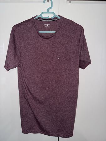 T-shirt YES OR NO, taille L, bordeaux chiné