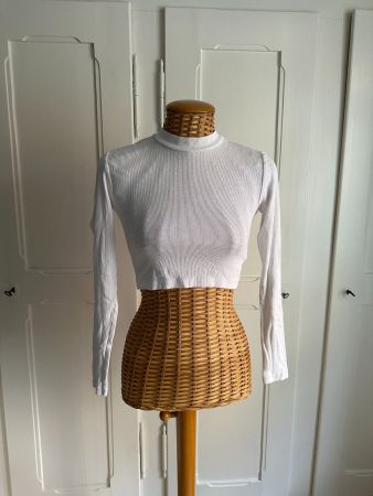 EVEN & ODD - cropped Langarmshirt weiss XS