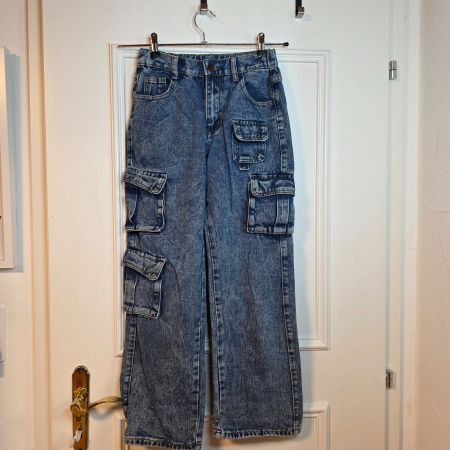 Mädchen Jeans Cargo 12-13 – trendiger Denim