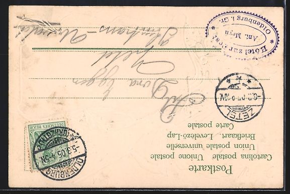 Cartoline postali: Grusskarten-AK Oldenburg i. Gr., Rahmen  – Usato da Berlin venduto da bartko-reher 1