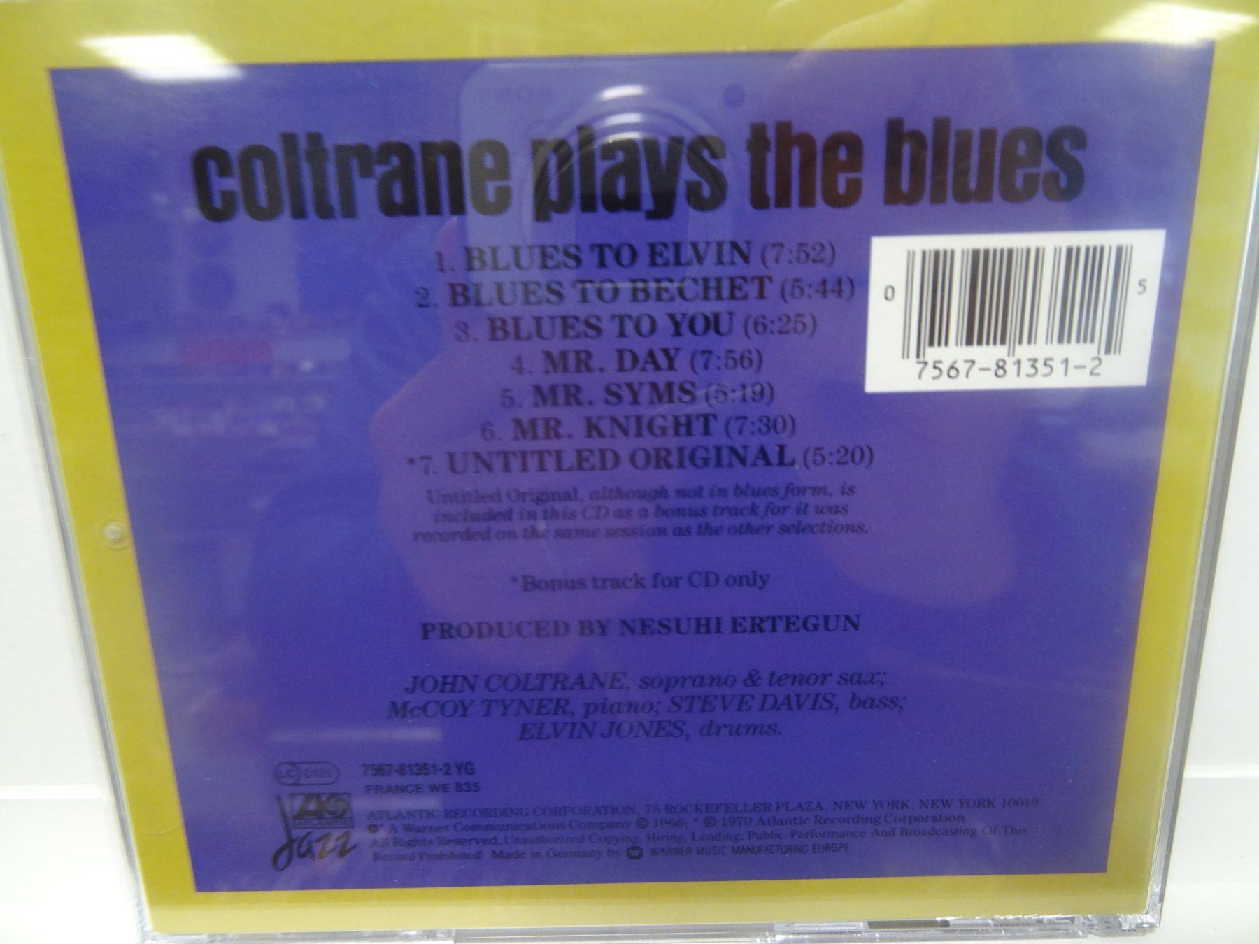 CD: John Coltrane - Coltrane Plays The Blues CD – Usato da luzern venduto da musicandart 1