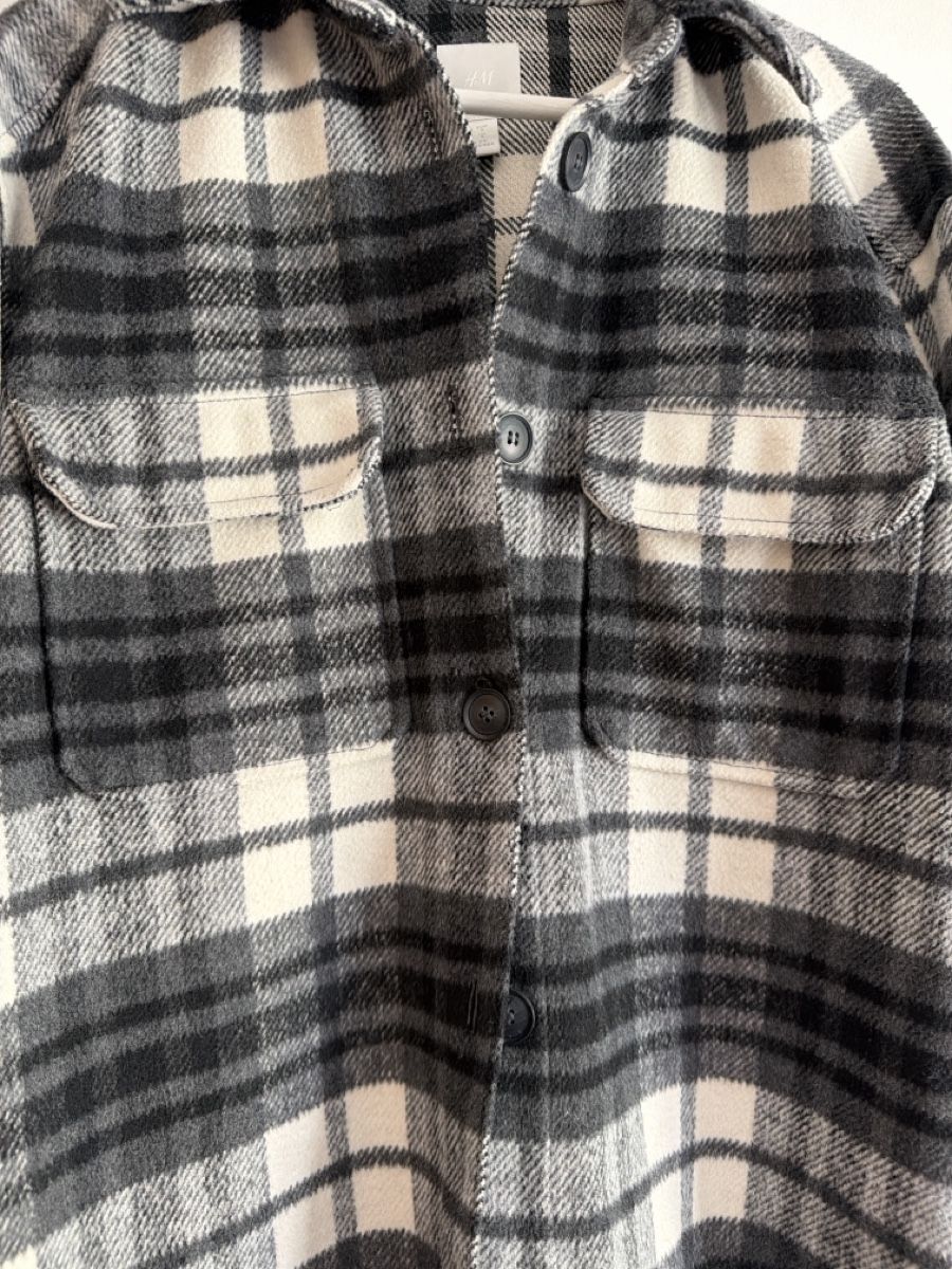 H&M Giacche: Hemd Jacke Karo Muster Grau Weiss Schwarz Grösse S – Usato da Kappel SO venduto da Janni07 1