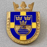 Suède : Insigne vintage de la Fédération Suédoise de curling