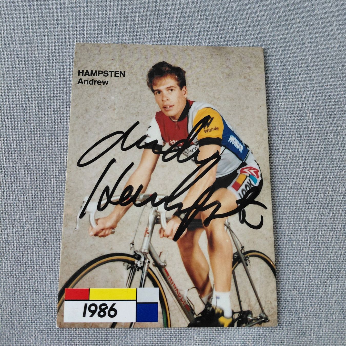 Autografi: Autogrammkarte Andrew Hampsten – Usato da Schmerikon venduto da Olympia04