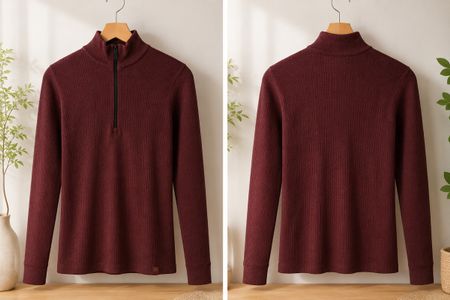 Dilling Merino Half-Zip Pulli 100 %  Merinowolle Gr 36