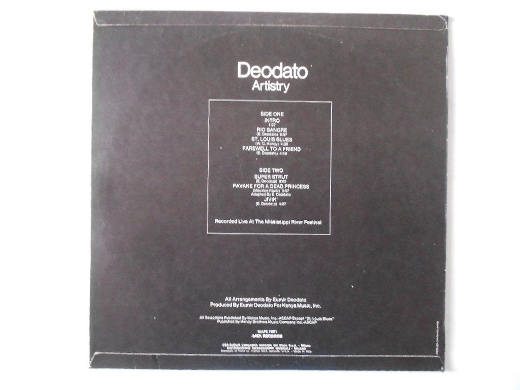 Vinyles: DEODATO  -  ARTISTRY – D'occasion à Bex par Giorgiob 1