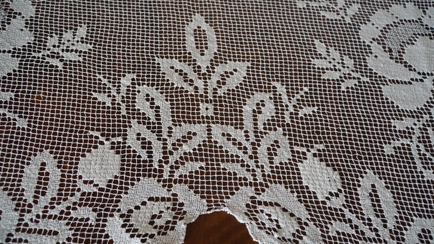 Tende: Vorhang 216x68cm Filet Handarbeit – Usato da Bern venduto da Antikbatik 7