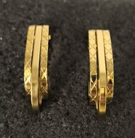 Edelstahlcreolen 18K vergoldet, 3fach, verrücktes Design