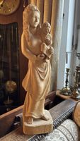 Holzfigur Madonna mit Kind, Handarbeit 60cm hoch