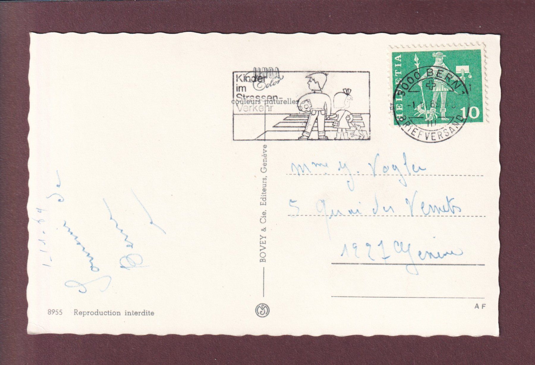 Cartoline postali: BERNE - 4 images - 1969 – Usato da Pully venduto da nicecards 1