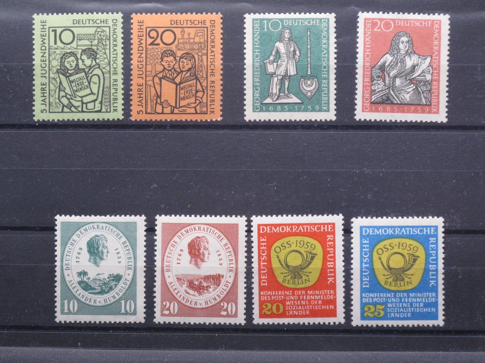 Tutti i francobolli: DDR 1959 Jugendweihe / Post Konferenz ** – Usato da Wil SG venduto da fva01