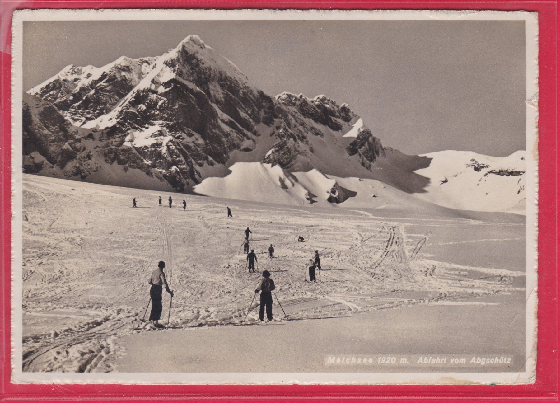Ansichtskarten: MELCHSEE, ABFAHRT AM ABGSCHÜTZ, 5.1.1952 – Gebraucht aus Oberrieden von Gebirgsstelze