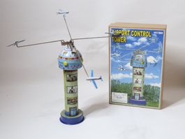 Blechspielzeug Airport Tower Karussell Flieger zum aufziehen