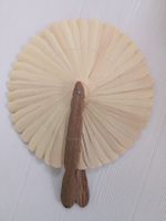🤩BOHO-CHIC 2 HANDGEMACHTE HANDFÄCHER AUS HOLZ NEU