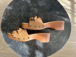 Mules Sandalen, Gr. 39, hellbraun, Neu!