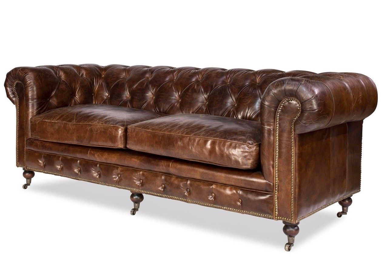 Divani: Sofa Chesterfield Cuir vintage 3 Places – Nuovo e nell'imballaggio originale da Cressier FR venduto da Cazadeco 3