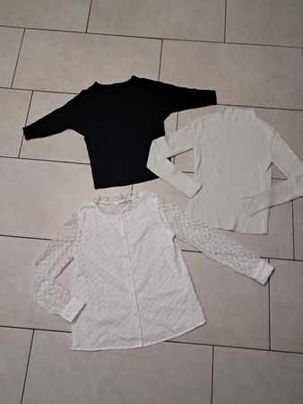 Zwei schicke Oberteile und eine Bluse, Gr. S
