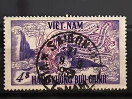 Briefmarke Vietnam 4 Dollar 1955 schön gestempelt