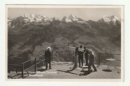 Ansichtskarte Niesen Kulm Terrasse Blüemlisalp 1934