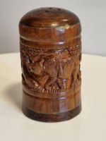 Vintage Holz Salzstreuer Nashorn geschnitzt