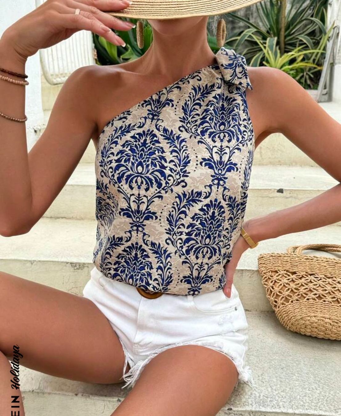 Shein Top: Top chic asymétrique à motif – Nuovo (secondo la descrizione) da Montreux venduto da iza_peche8