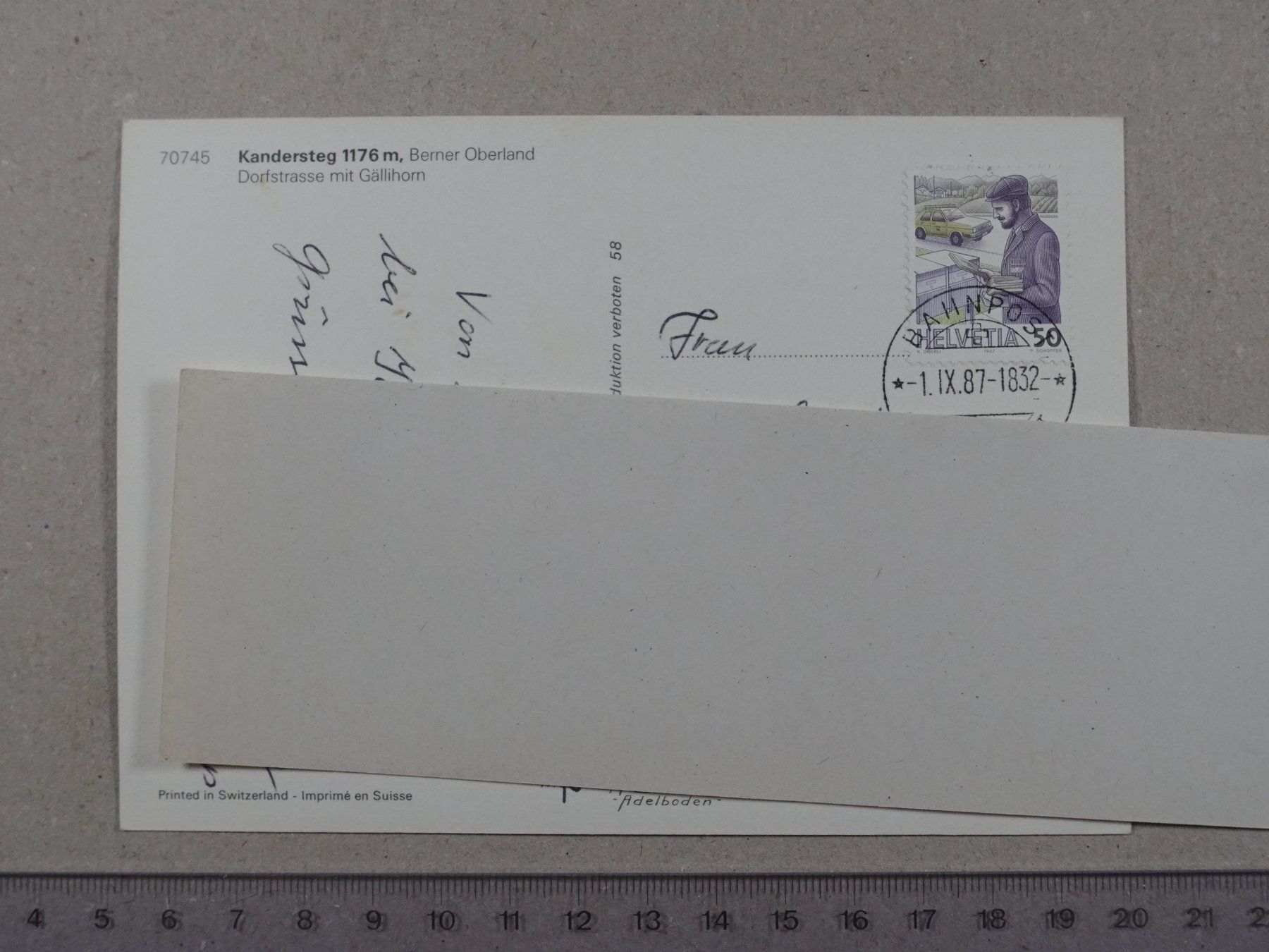 Cartes postales: Kandersteg, 1987, Bahnpost Stempel – D'occasion à Lenzburg par fh1 1