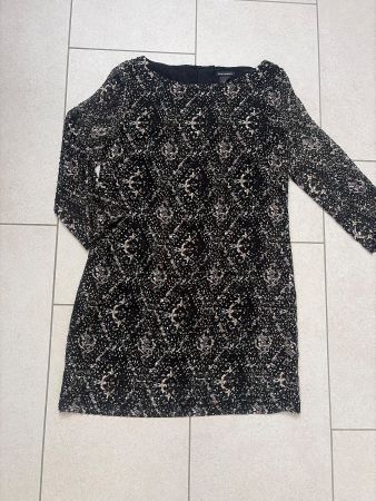 Club Monaco Tunika Kleid Schwarz Gemustert Gr. S