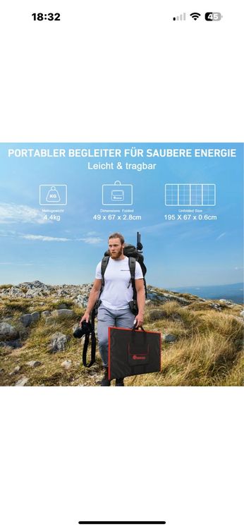 Dispositivi a energia solare: Faltbares Solarpanel, ideal fürs Camping! Neuwertig! – Nuovo e nell'imballaggio originale da Basel venduto da saly06 2