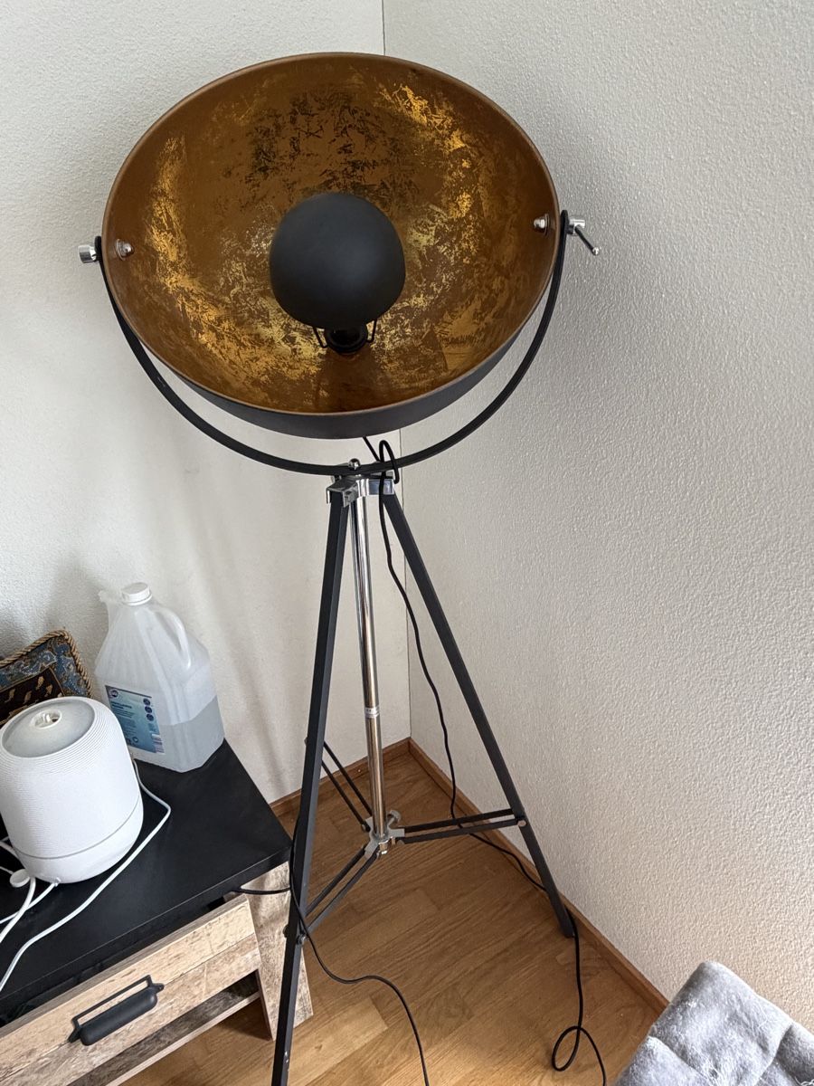 Lampade: Stehlampe, schwarz/gold, neuwertig, ein Hingucker! – Usato da Oberdorf NW venduto da moonshine07
