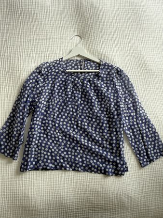 Leichte Bluse mit Punktemuster, Seide & Baumwolle